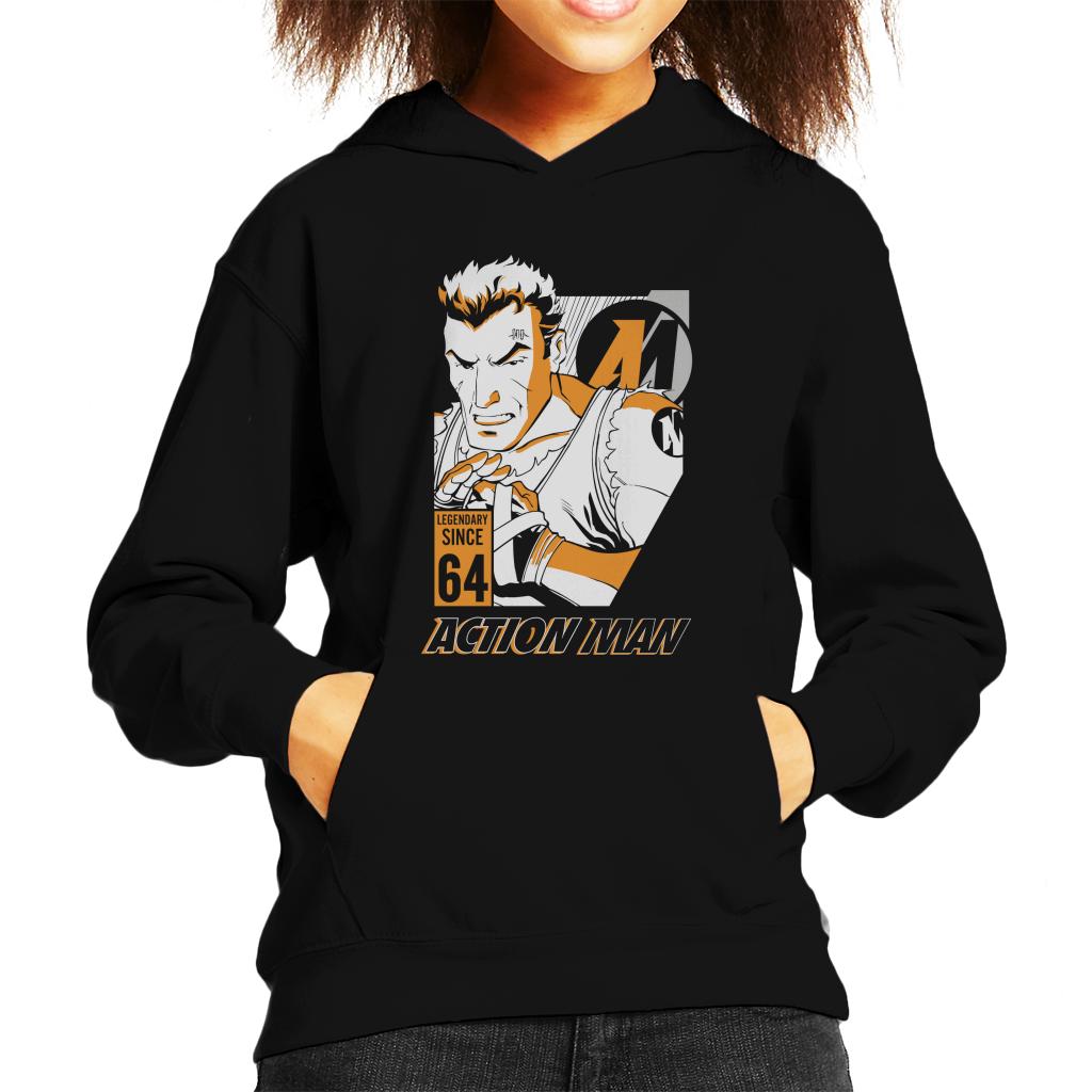Action Man Cartoon Fight Pose Kid's Hooded Sweatshirt product image 1