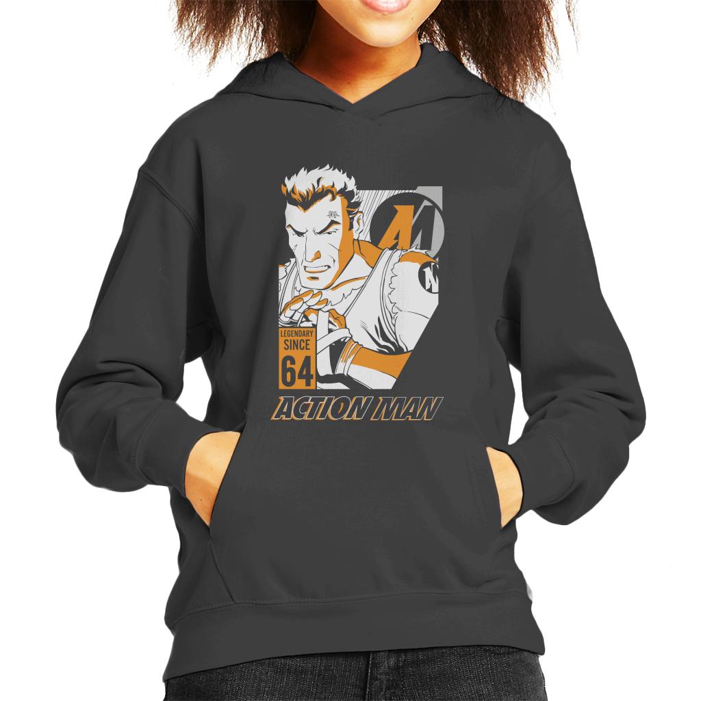 Action Man Cartoon Fight Pose Kid's Hooded Sweatshirt product image 4
