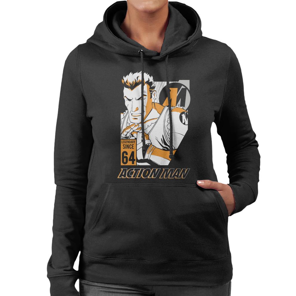Action Man Cartoon Fight Pose Women's Hooded Sweatshirt product image 1