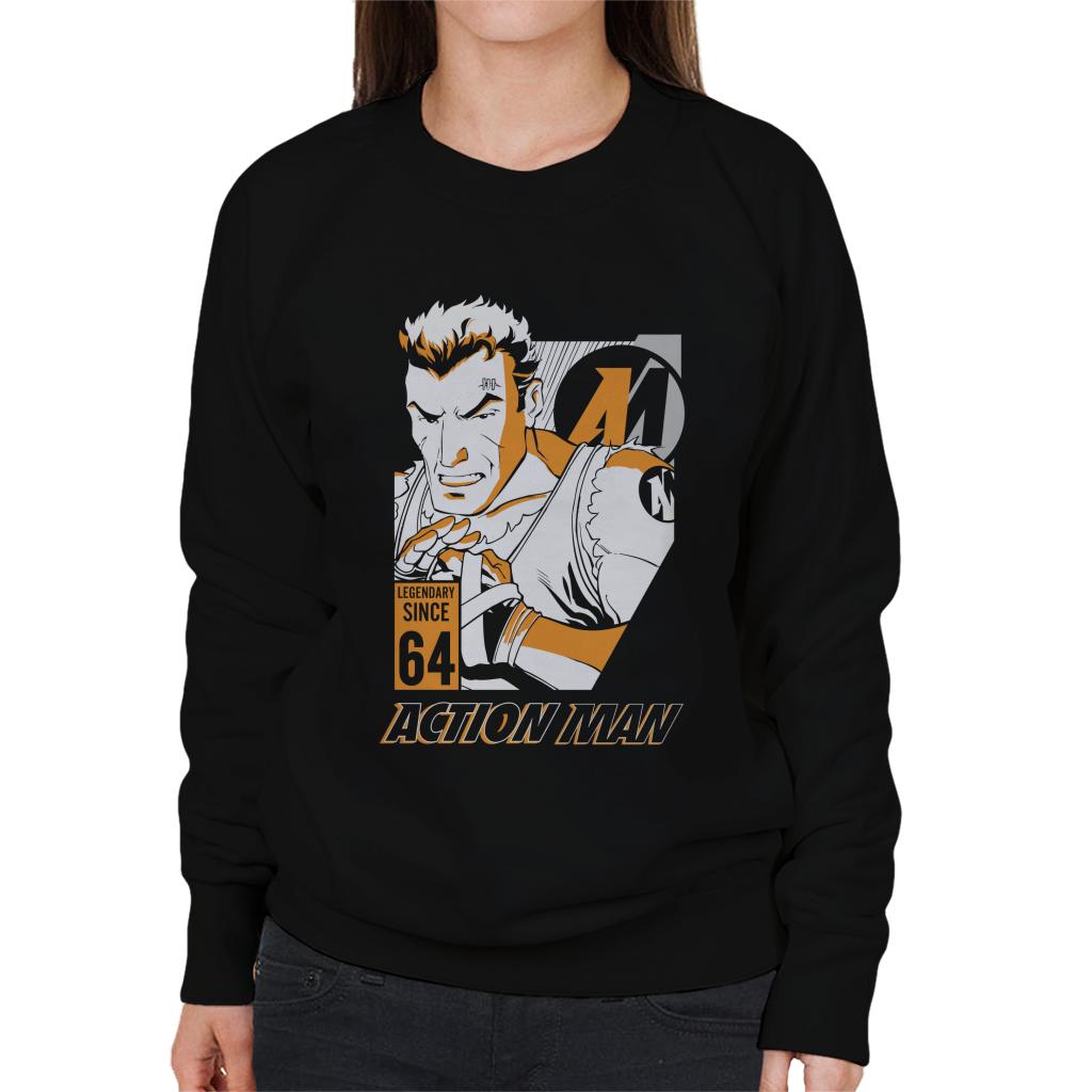 Action Man Cartoon Fight Pose Women's Sweatshirt product image 1
