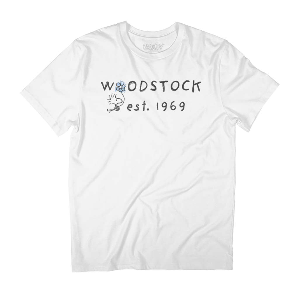 Peanuts Woodstock Flower Est 1969 Men's T-Shirt product image 1