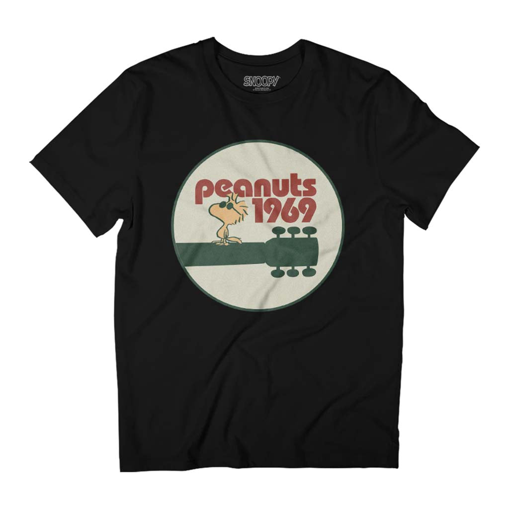 Peanuts Woodstock On Guitar Neck 1969 Men's T-Shirt product image 1