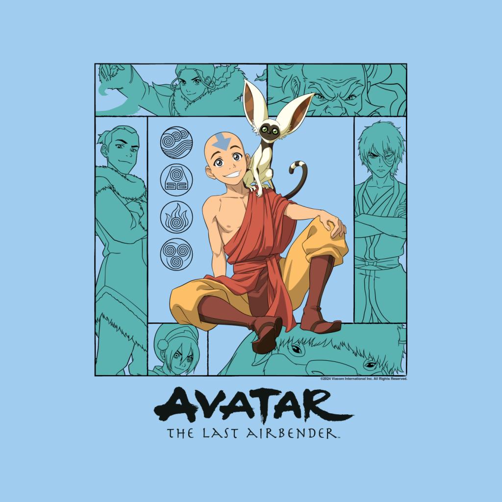 Avatar The Last Airbender Aang & Momo Montage Men's T-Shirt product image 2