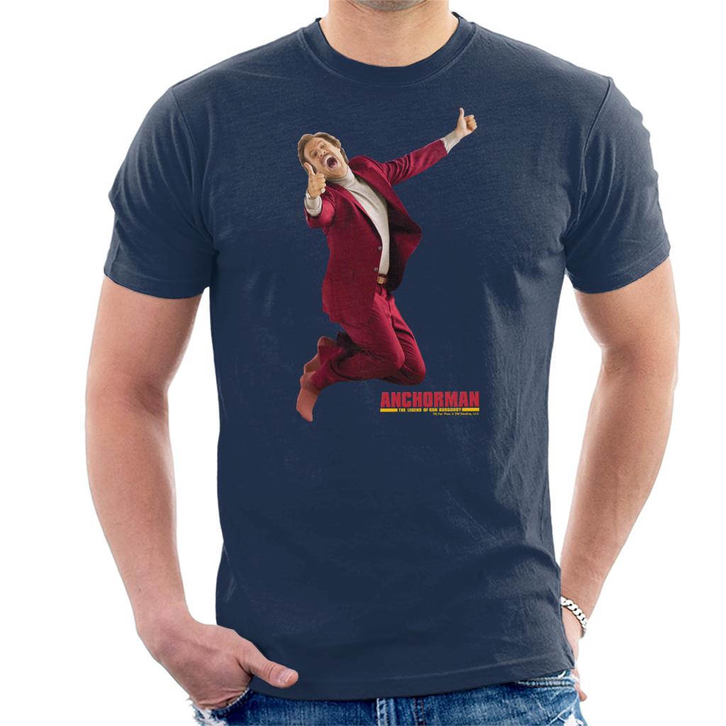Anchorman Ron Burgundy Thumbs Up Action Jump Men's T-Shirt product image 1
