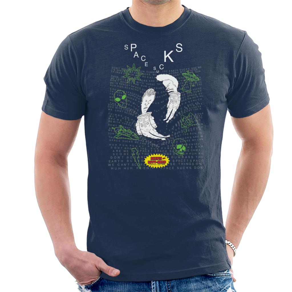 Beavis & Butt-Head Space Sucks Words Background Men's product image 1
