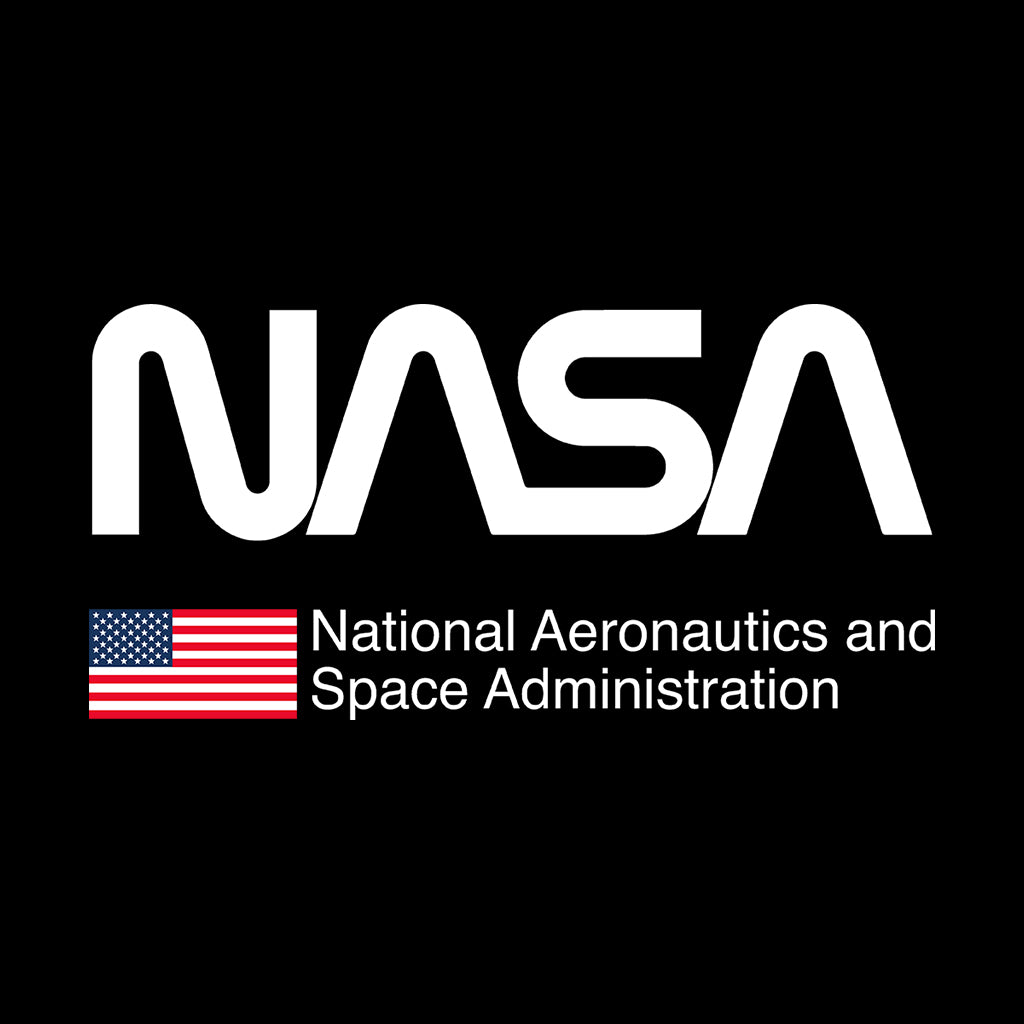 NASA Classic Worm Text Logo US Flag Men's T-Shirt product image 2