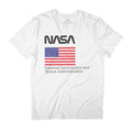 NASA Worm Text Logo And US Flag Men's T-Shirt product image 1