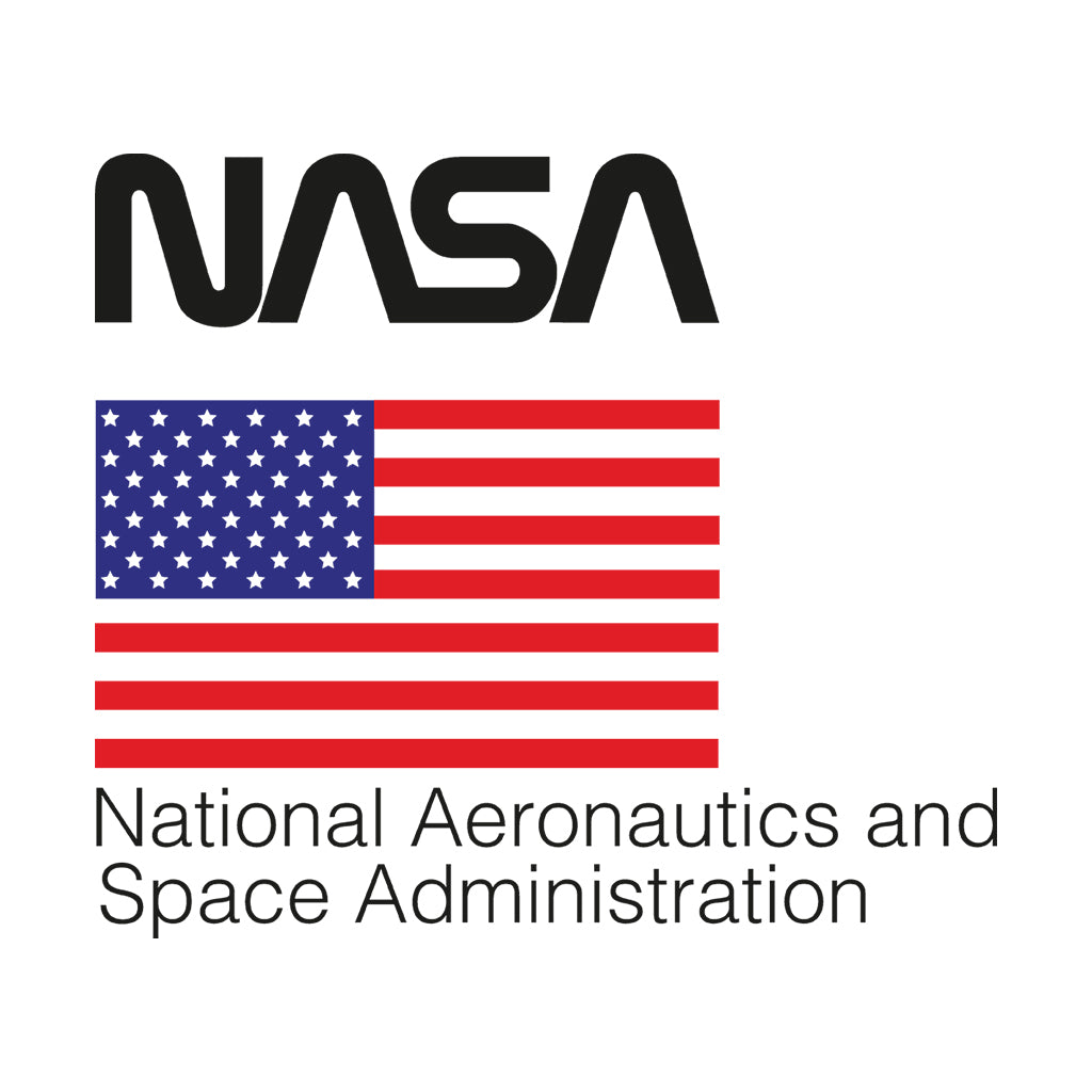 NASA Worm Text Logo And US Flag Men's T-Shirt product image 2