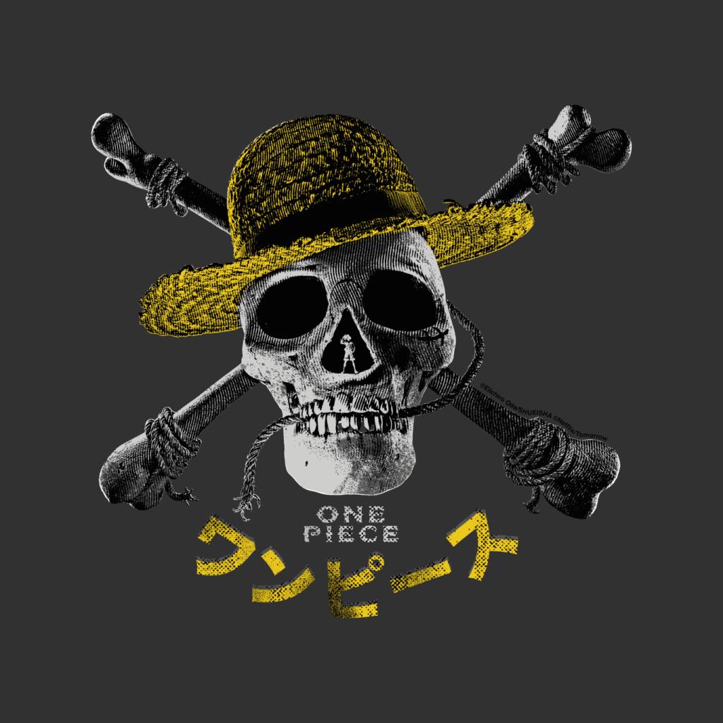 One Piece Luffy Straw Hat Pirates Logo Skull & Crossbones Men's T-Shirt