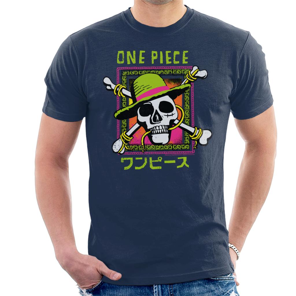 One Piece Skull & Crossbones Straw Hat Pirates Logo Kanji Men's T-Shirt