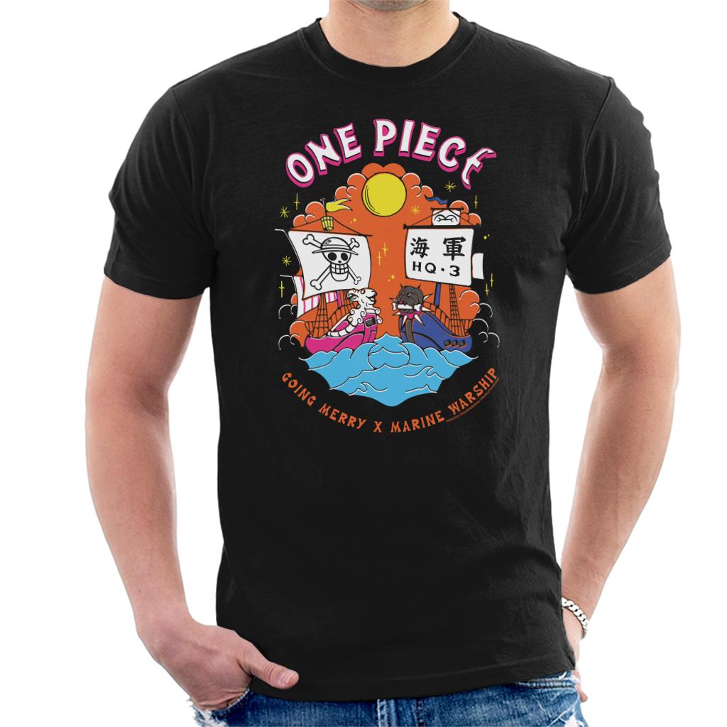 One Piece Going Merry X Marine Warship Straw Hat Pirates Men's T-Shirt