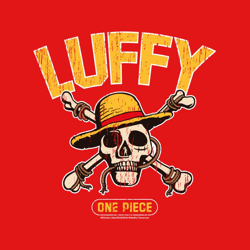 One Piece Straw Hat Pirates Monkey D Luffy Skull Crossbones Anime Men's T-Shirt