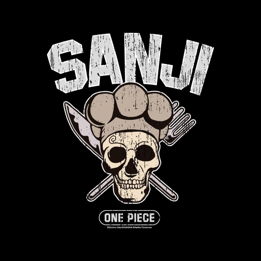 One Piece Sanji Straw Hat Pirates Chef Skull N Crossbones Anime Men's T-Shirt