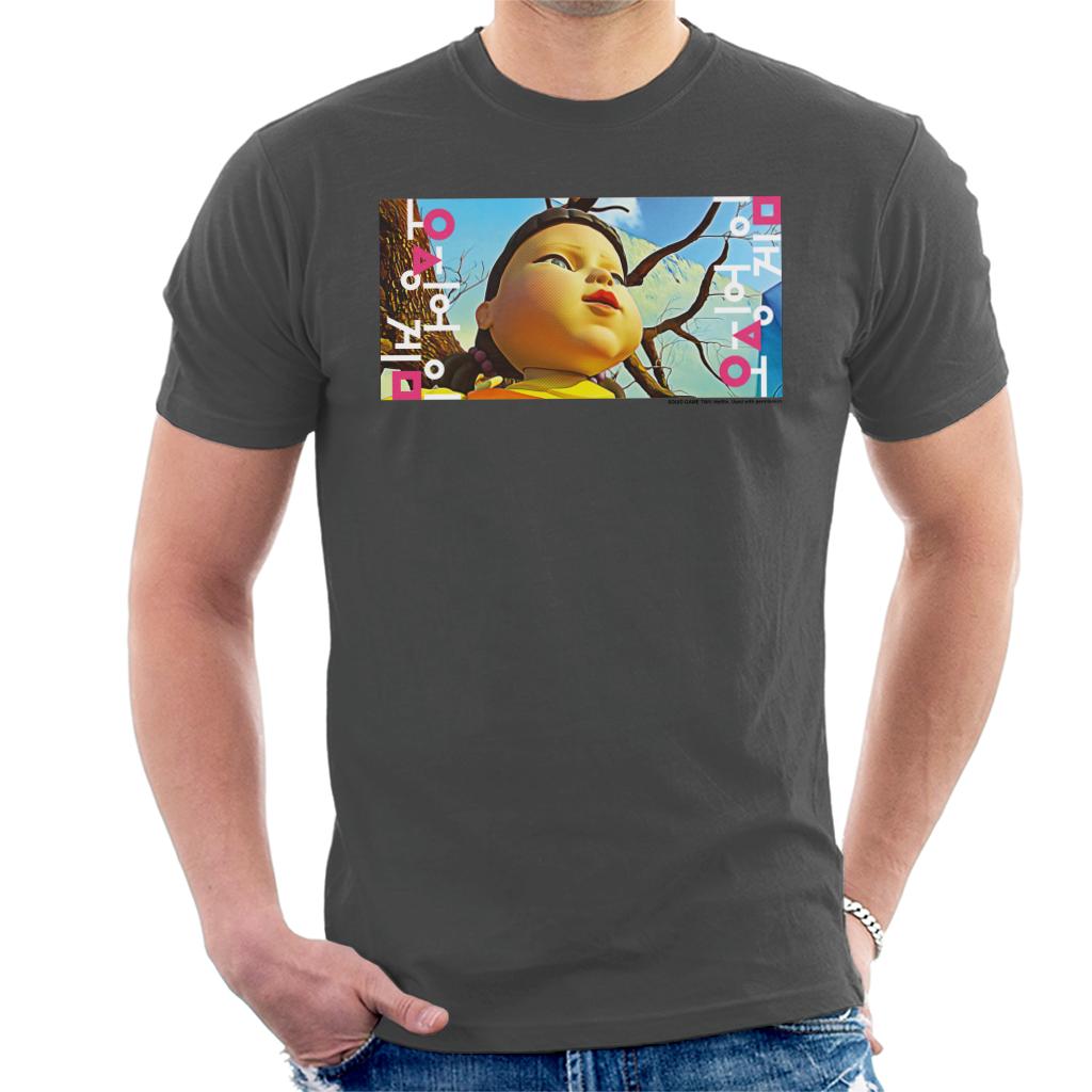 Squid Game Red Light Green Doll Face Close Up Men's T-Shirt product image 1