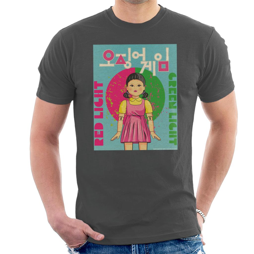 Squid Game Korean Text Logo Red Light Green Doll Men's product image 1