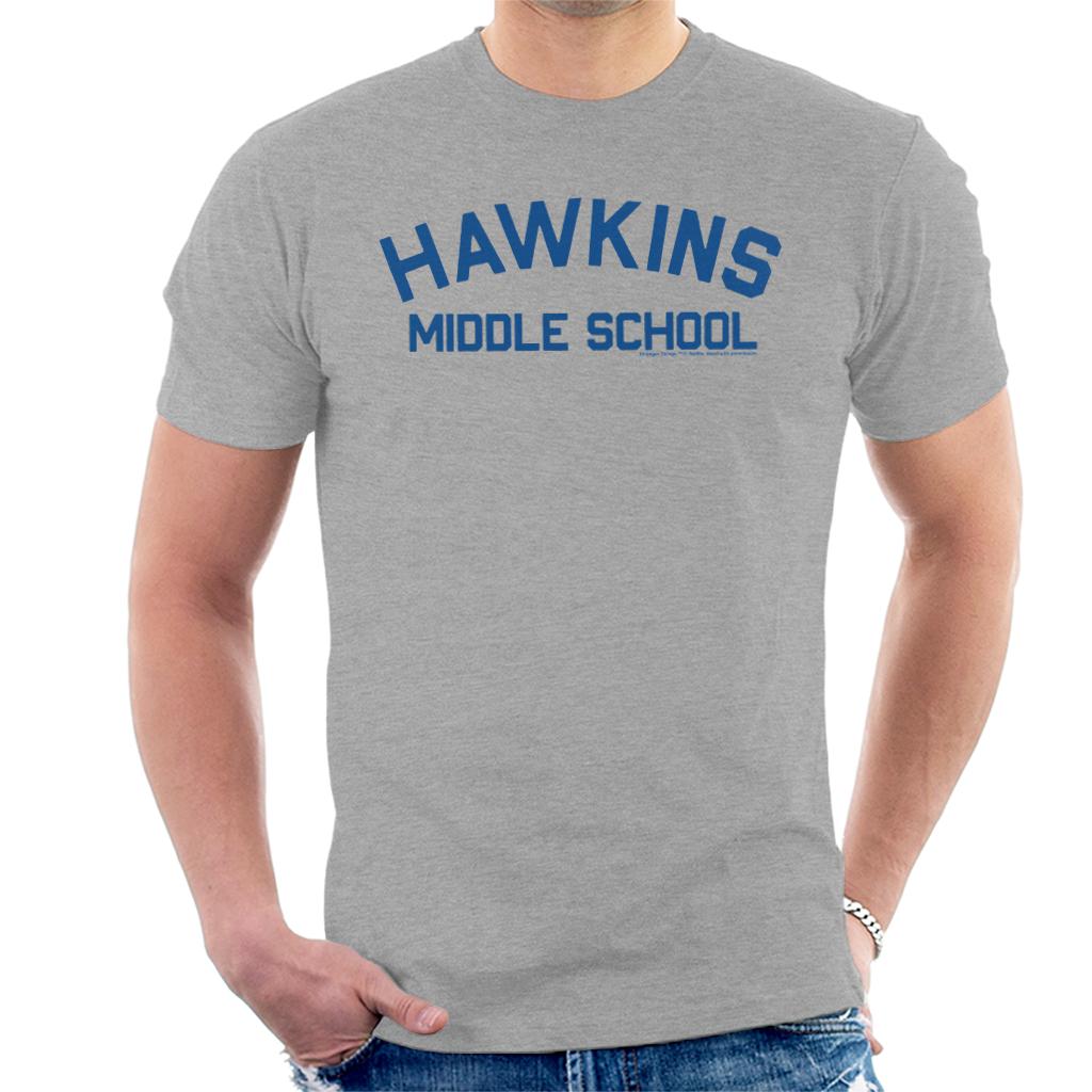 Stranger ThingsHawkins Middle School Text Logo Men's T-Shirt product image 1