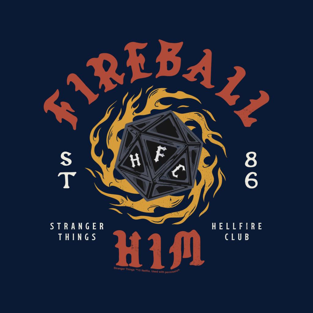 Stranger ThingsFireball Him Hellfire Club Die Men's T-Shirt product image 2