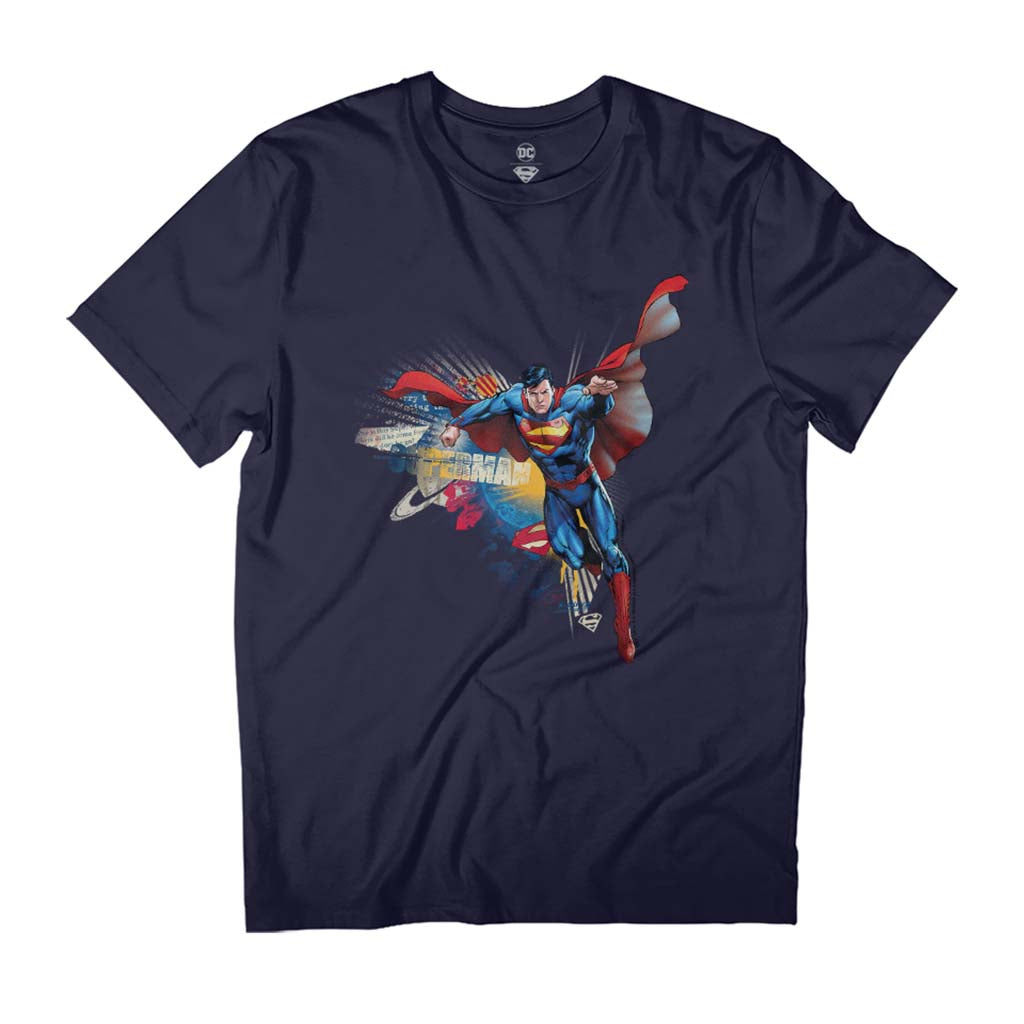 Superman Comic Book Taking Flight Men's T-Shirt product image 1