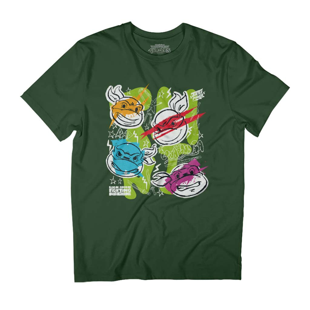 Teenage Mutant Ninja Turtles Faces Colour Art Men's T-Shirt product image 1
