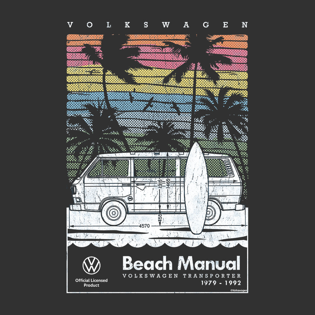 Volkswagen Transporter Type 2 T3 Beach Manual Men's T-Shirt product image 2
