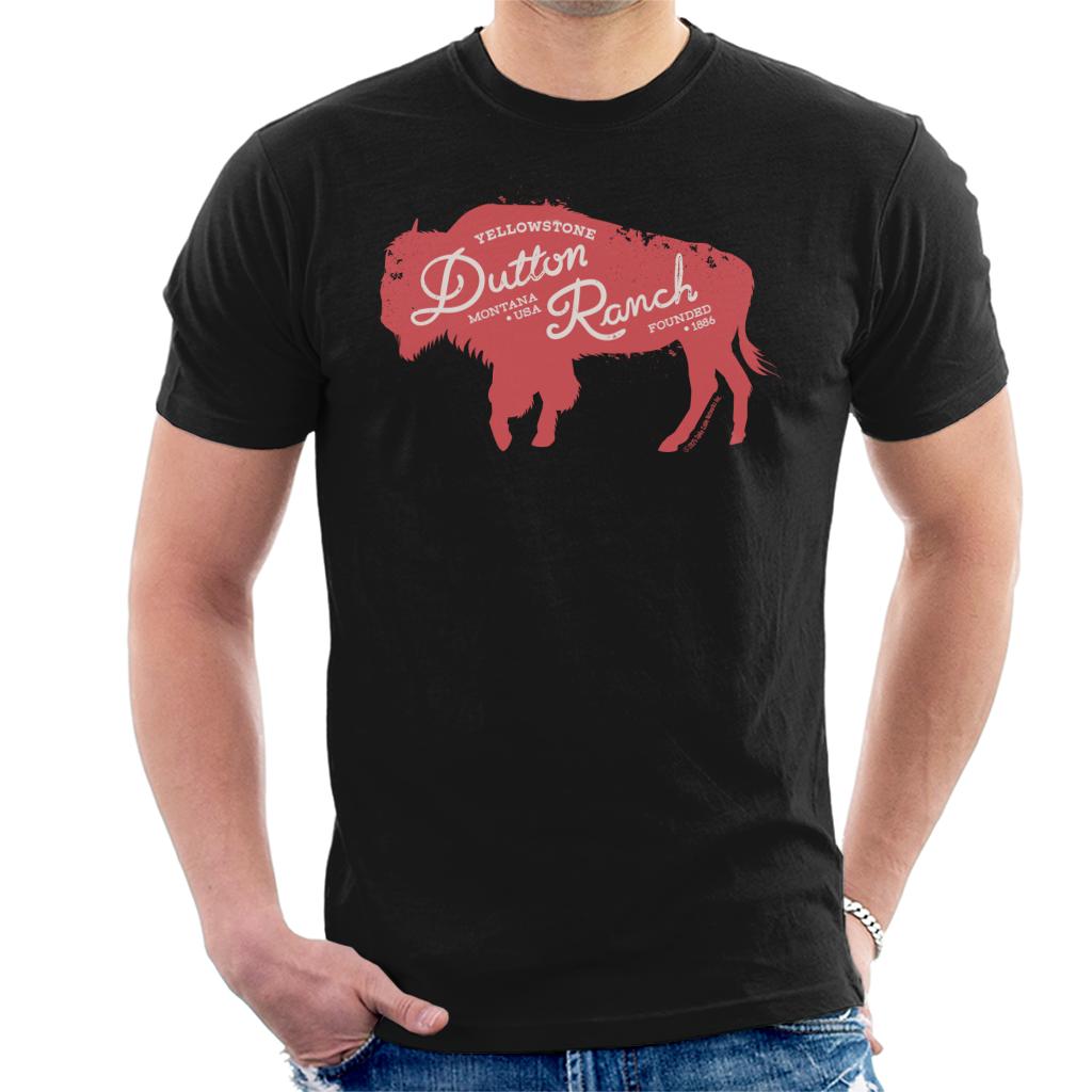 Yellowstone Dutton Ranch Bison Montana USA Men's T-Shirt product image 1