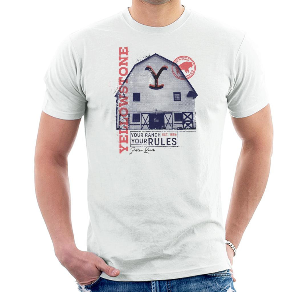 Yellowstone Dutton Ranch Your Rules Barn Men's T-Shirt product image 1