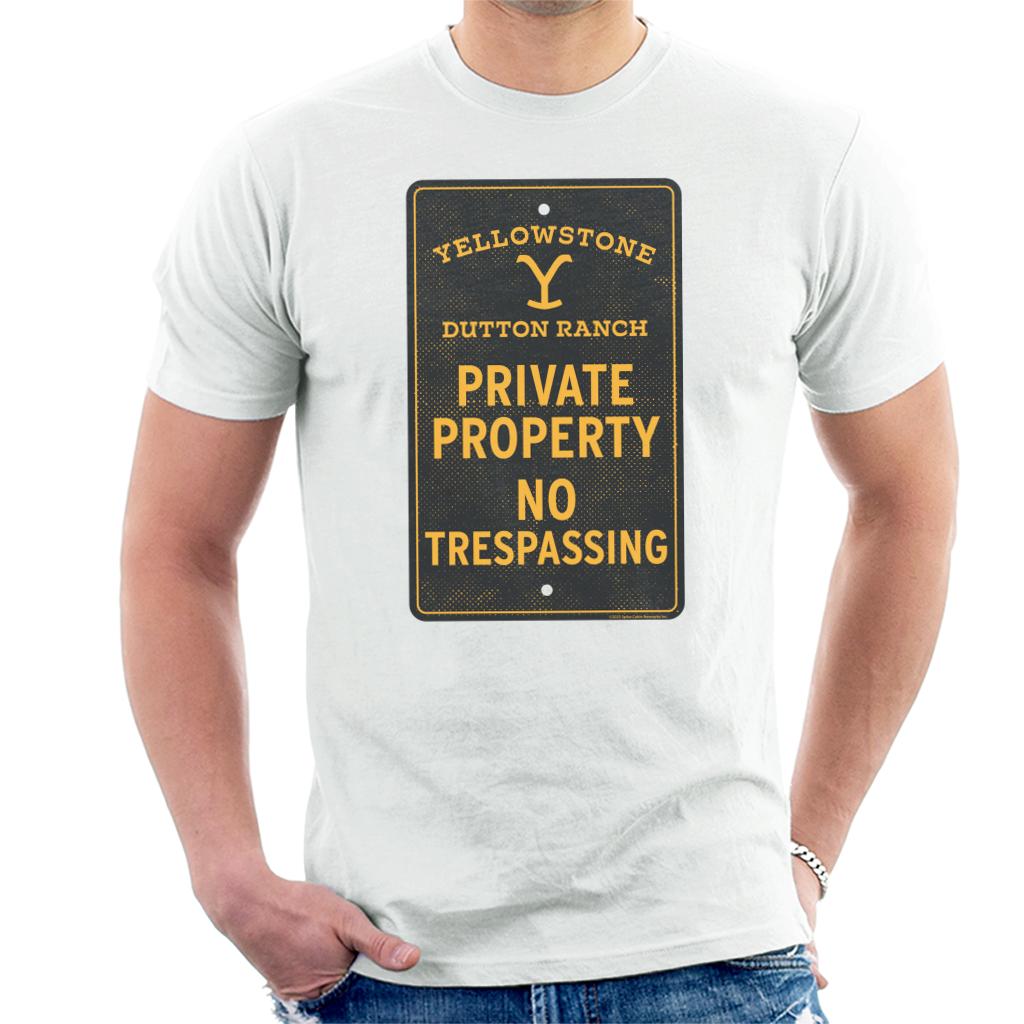Yellowstone Dutton Ranch Private Property Sign Men's T-Shirt product image 1