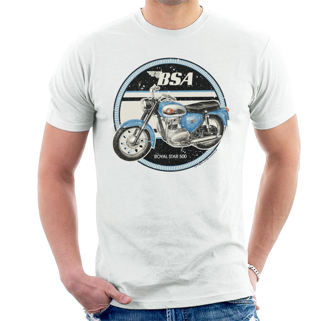 BSA Royal Star 500 Motorcycle Distressed Badge Men's T-Shirt product image 1