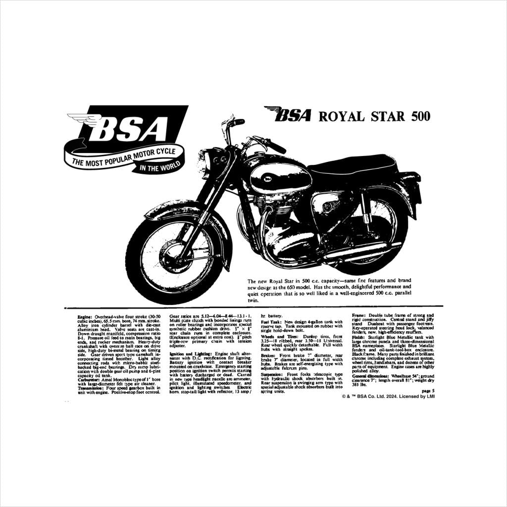 BSA Royal Star 500 Motorcycle Newspaper Ad Men's T-Shirt product image 2