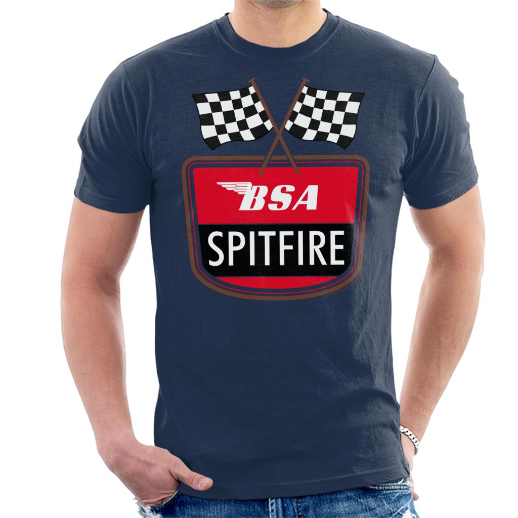 BSA Spitfire Motorcycle Flag Badge Decal Men's T-Shirt product image 1