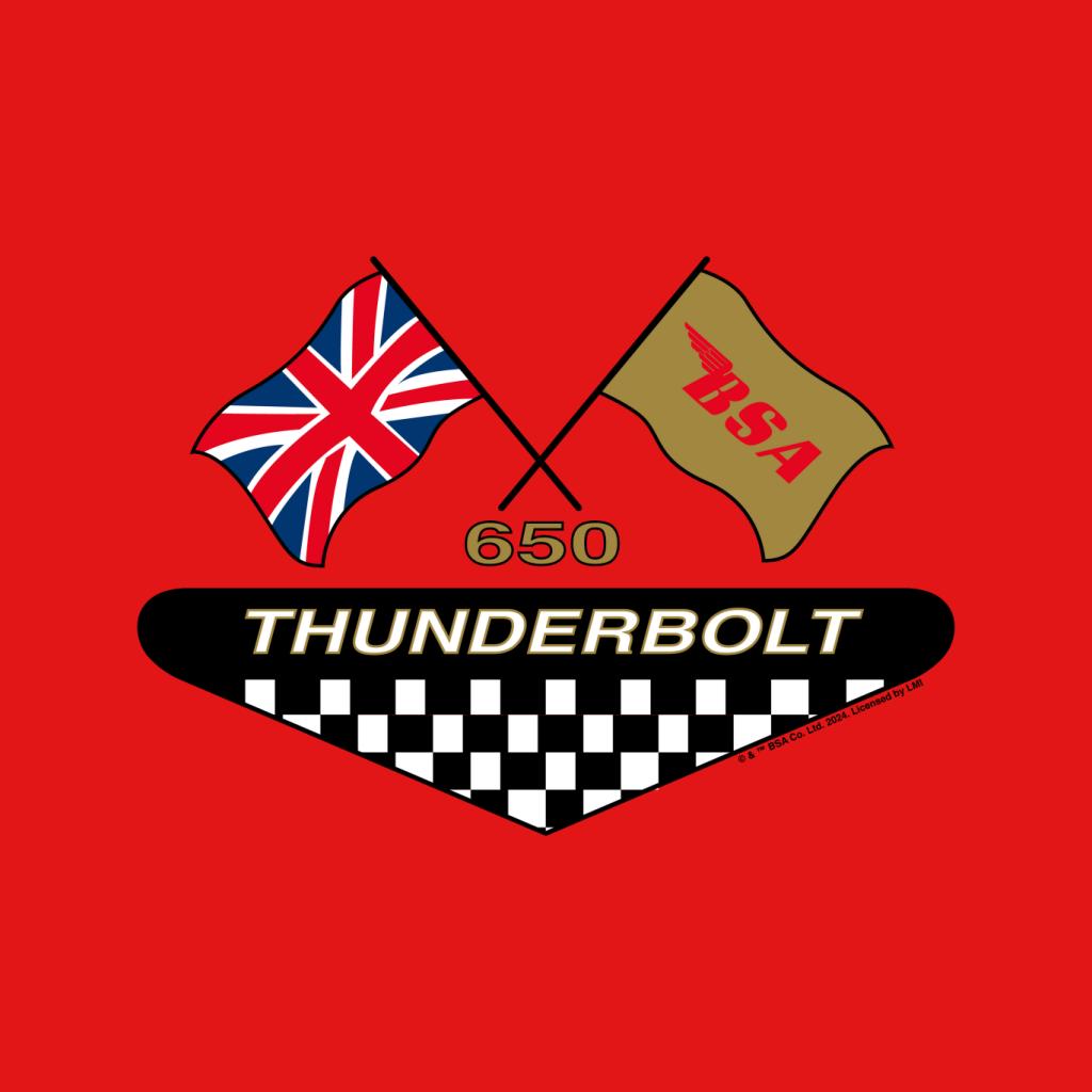 BSA Thunderbolt 650 Motorcycle Flag Decal Men's T-Shirt product image 2