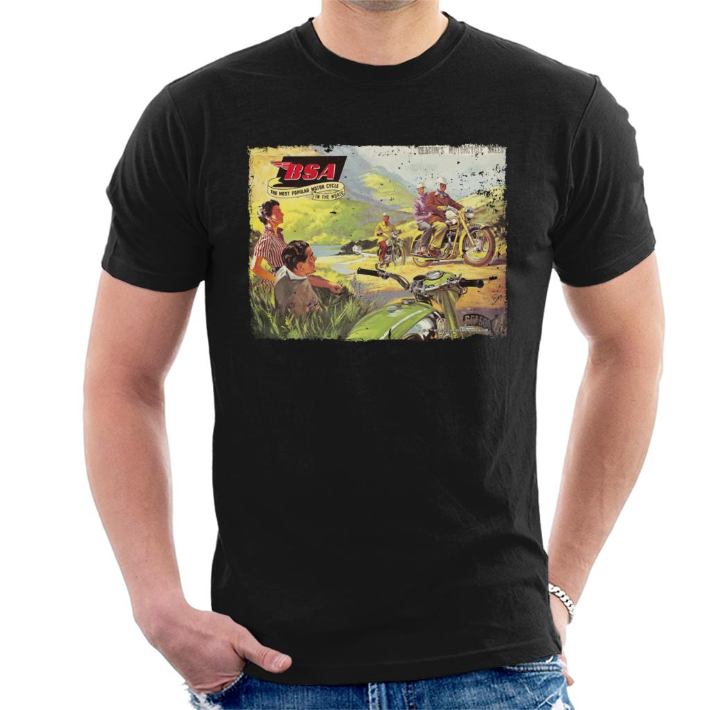 BSA Motorcycles 1950's Vintage Countryside Ad Men's T-Shirt product image 1