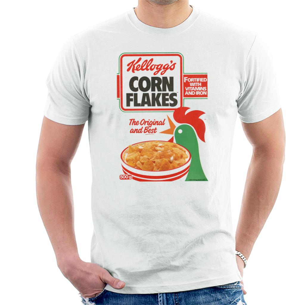 Kelloggs Corn Flakes Breakfast Cereal Box Art 1983 Men's product image 1