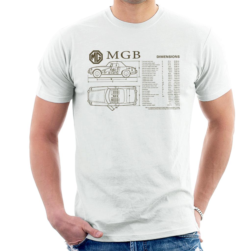 British Motor Heritage MG MGB Car Dimensions Men's T-Shirt product image 1