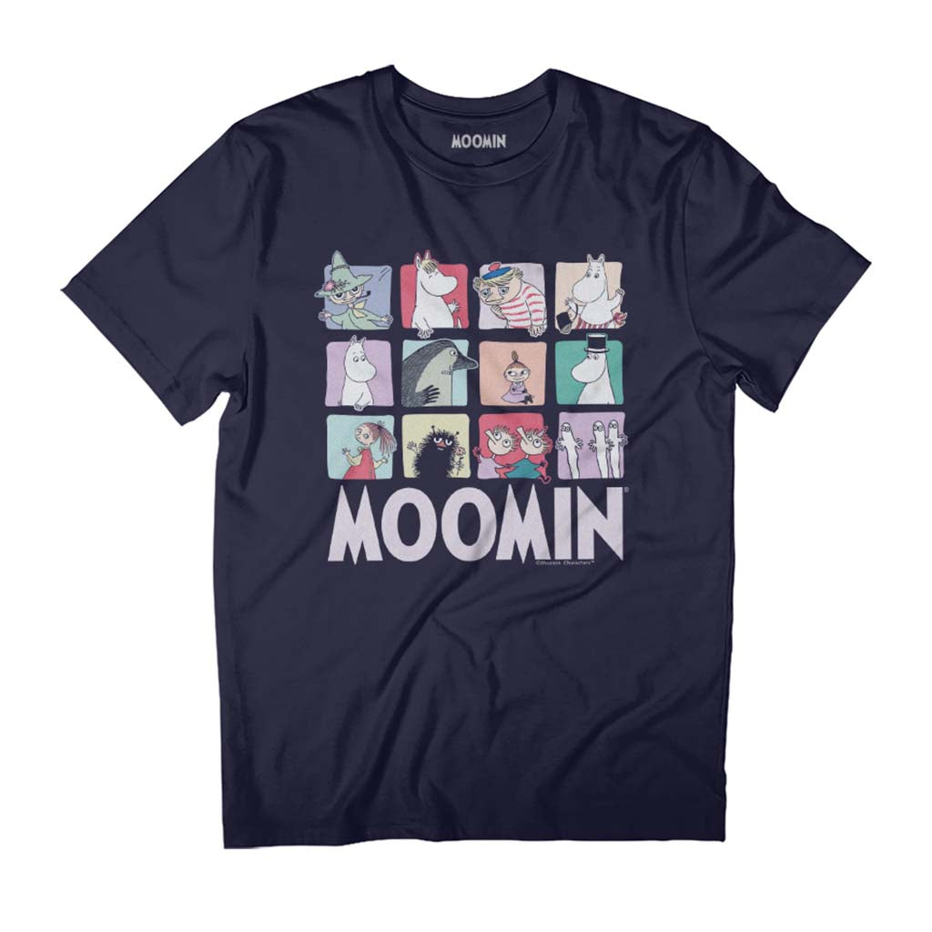 Moomin Group Character Blocks Dark Men's T-Shirt product image 1