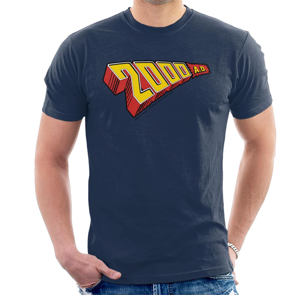 2000 AD Comics Red & Yellow 1977 Logo Men's T-Shirt product image 1