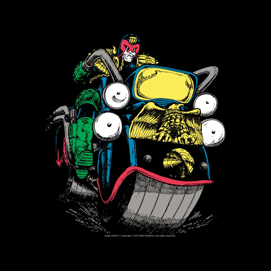 Judge Dredd Riding Lawmaster Bike 2000 AD Comics Men's product image 2