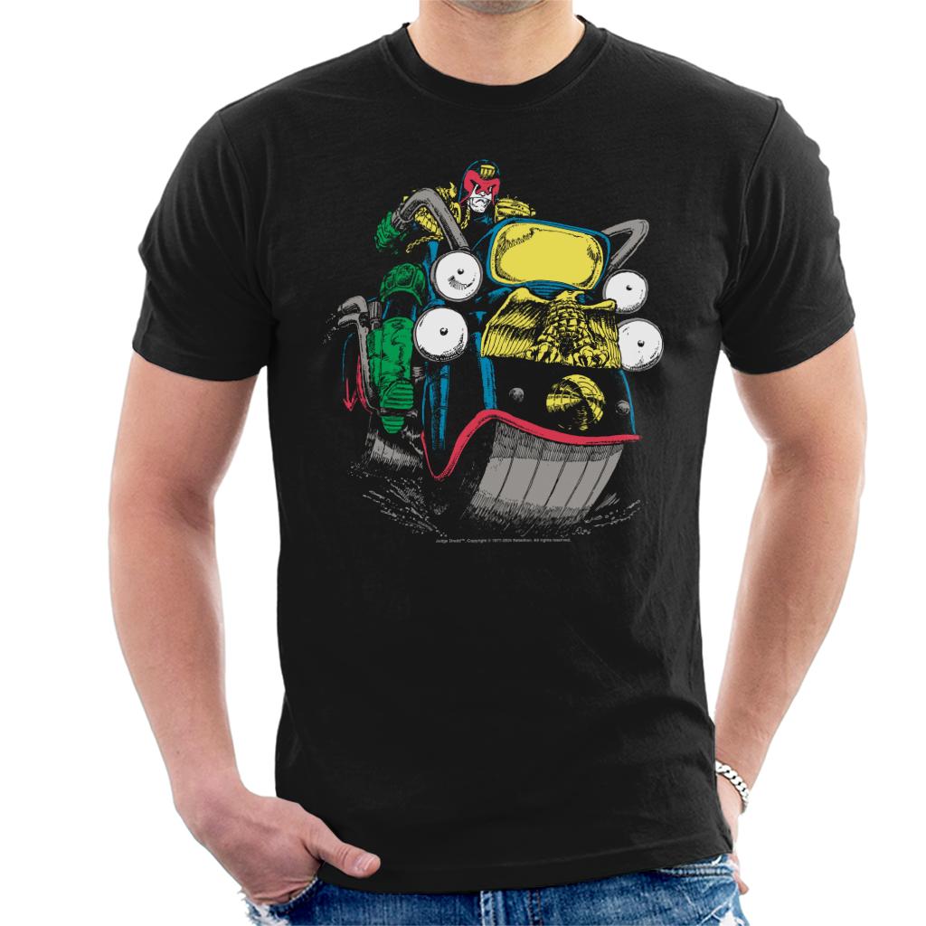 Judge Dredd Riding Lawmaster Bike 2000 AD Comics Men's product image 1