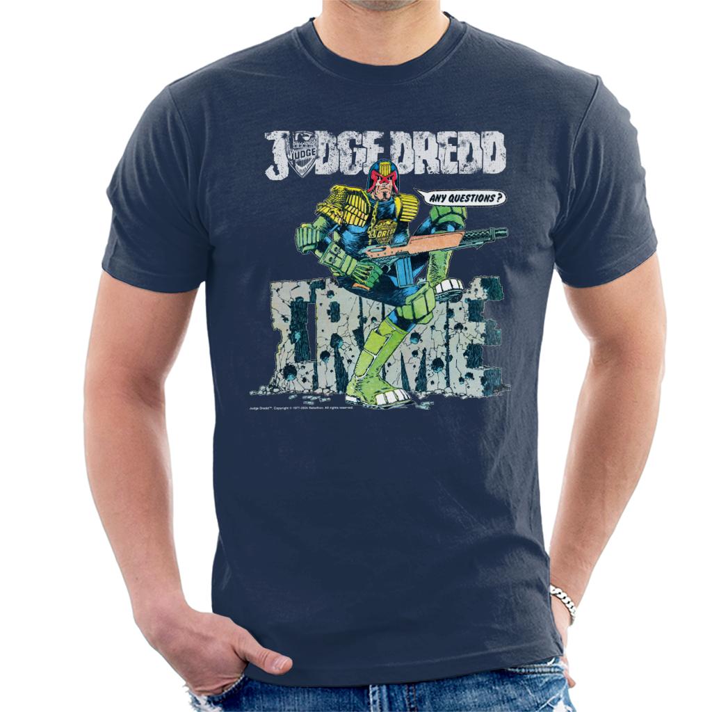 Judge Dredd Any Questions 2000 AD Comics Men's T-Shirt product image 1