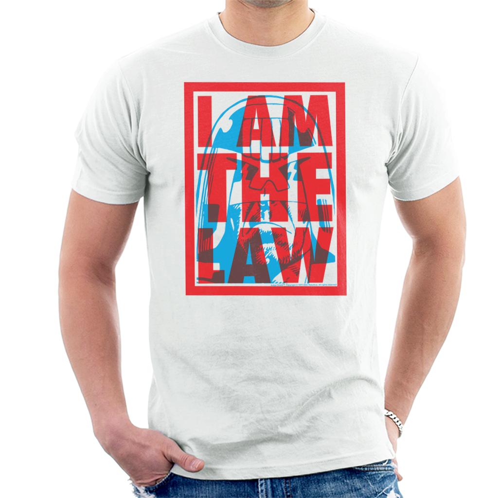 Judge Dredd I Am The Law Blue Helmet 2000 AD Men's T-Shirt product image 1