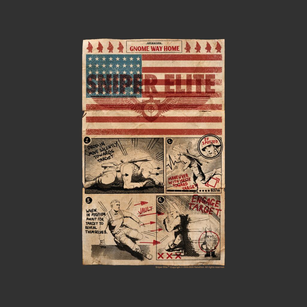 Sniper Elite Operation Gnome Way Home US Flag Men's T-Shirt product image 2